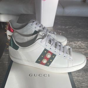 Gucci Ace Studded Leather Sneakers